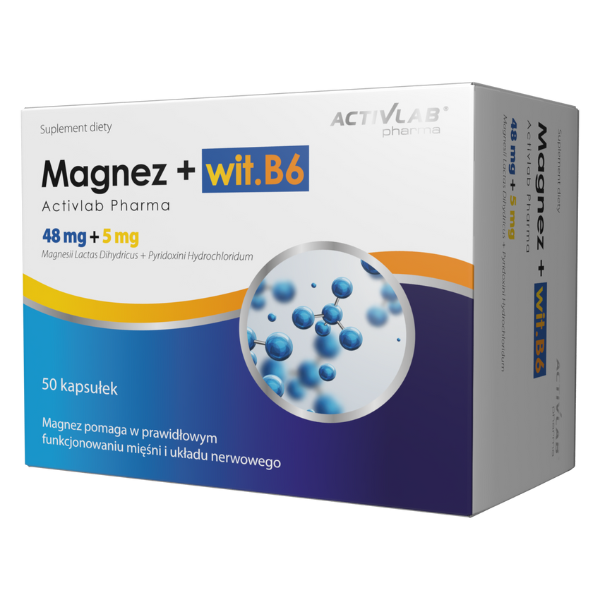 Activlab Magnez + wit. B6 50 kapsułek